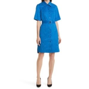 NWT. BOSS Dashilo Belted, Button-Front Shirt Dress, Size 2.